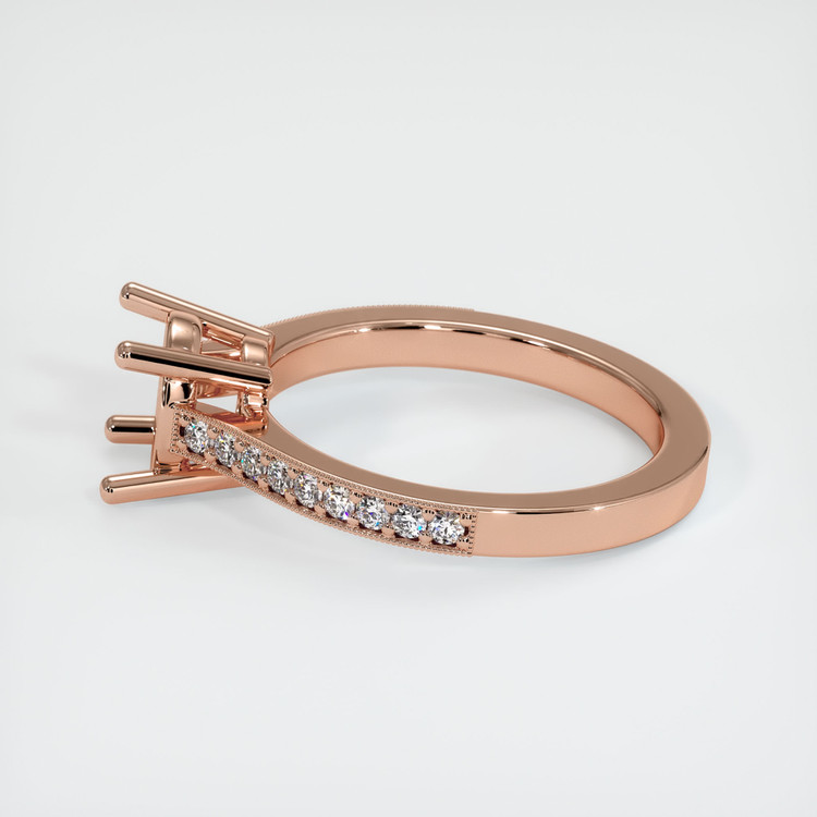 14K Rose Gold Pave Ring Setting