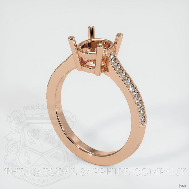 18K Rose Gold Pave Ring Setting
