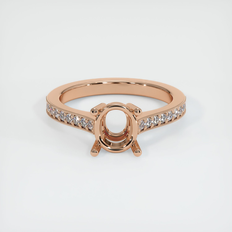 18K Rose Gold Pave Ring Setting