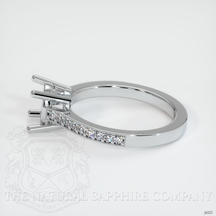 14K White Gold Pave Ring Setting