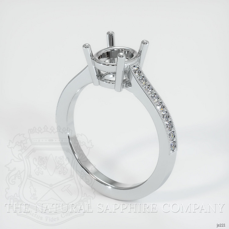 18K White Gold Pave Ring Setting