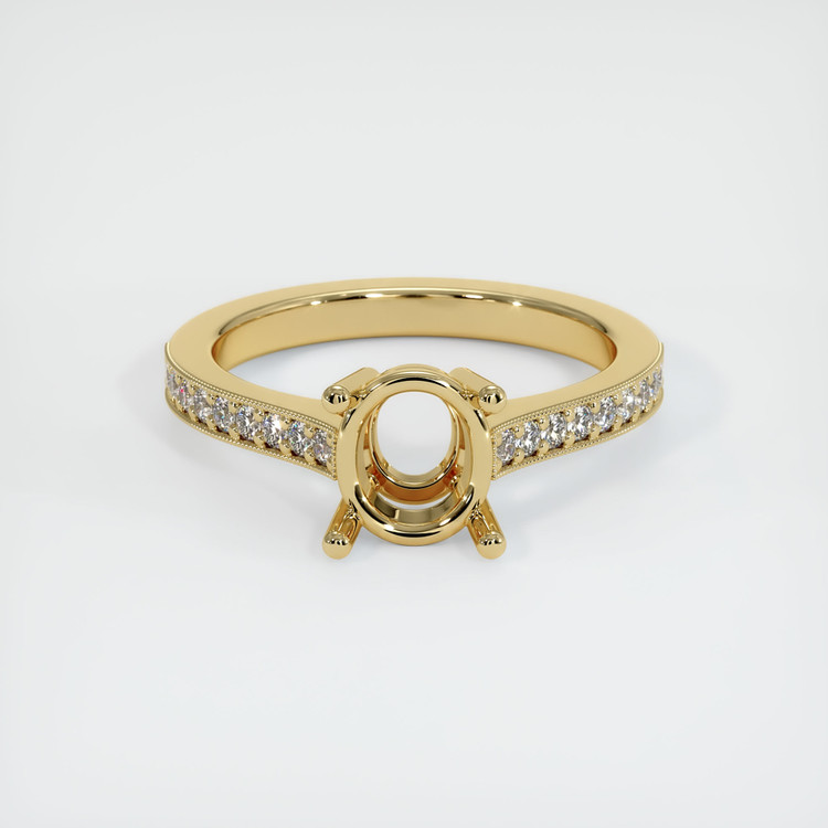 14K Yellow Gold Pave Ring Setting