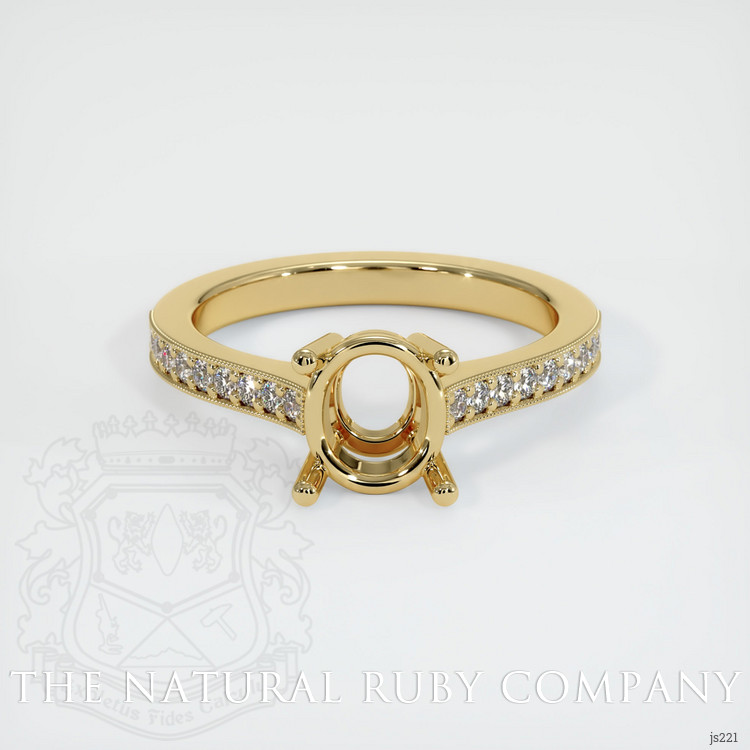 14K Yellow Gold Pave Ring Setting