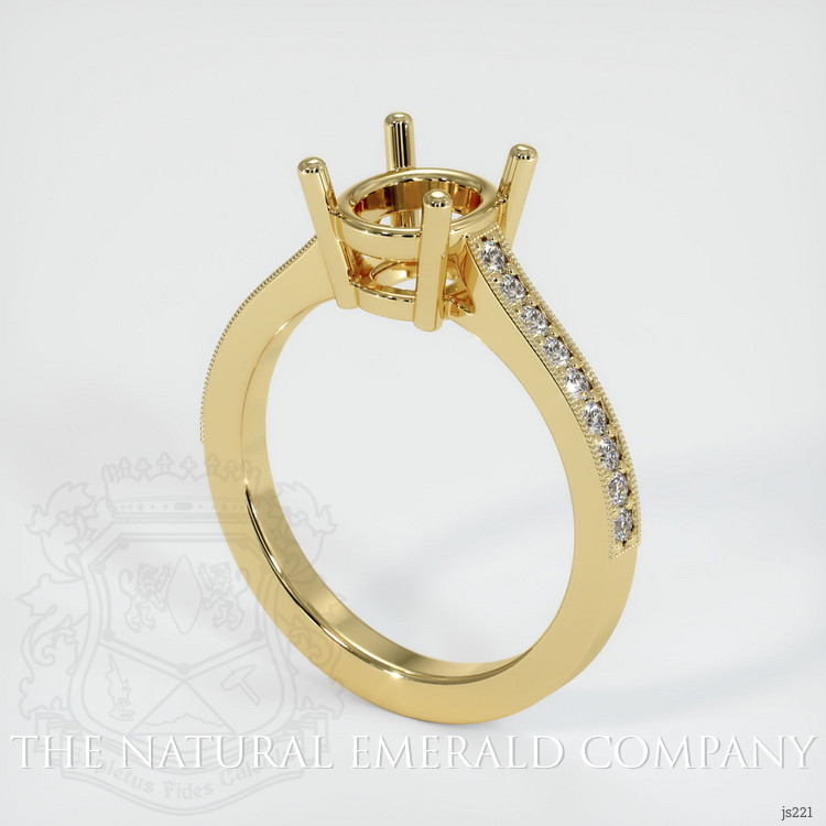 18K Yellow Gold Pave Ring Setting