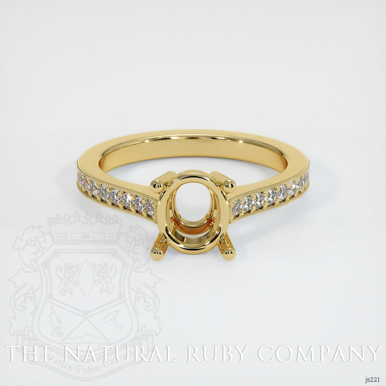 18K Yellow Gold Pave Ring Setting