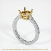 Pave Peridot Ring 1.87 Ct., 14K Yellow & White Combination Setting