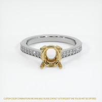 14K Yellow & White Pave Ring Setting Image