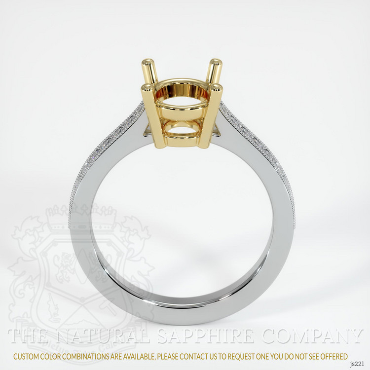 14K Yellow & White Pave Ring Setting