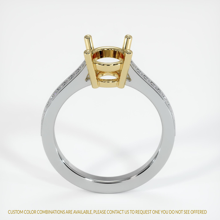 14K Yellow & White Pave Ring Setting