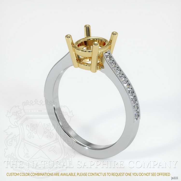 18K Yellow & White Pave Ring Setting