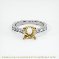 18K Yellow & White Pave Ring Setting Image
