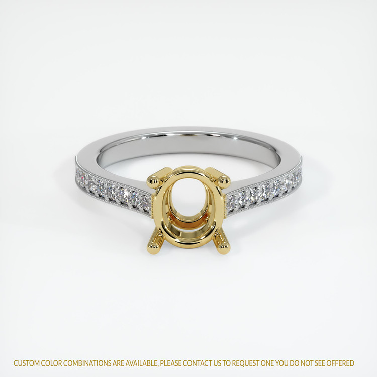 18K Yellow & White Pave Ring Setting