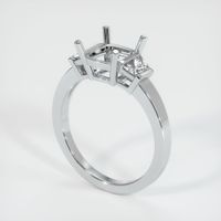 Three Stone Ruby Ring 1.55 Ct., Platinum 950 Combination Setting