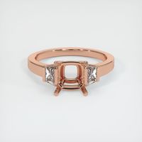 14K Rose Gold Three Stone Ring Setting Image