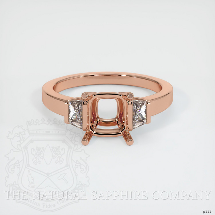 14K Rose Gold Three Stone Ring Setting