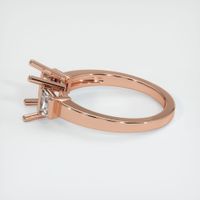 14K Rose Gold Three Stone Ring Setting Image