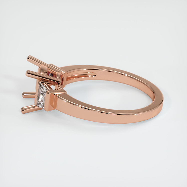 14K Rose Gold Three Stone Ring Setting