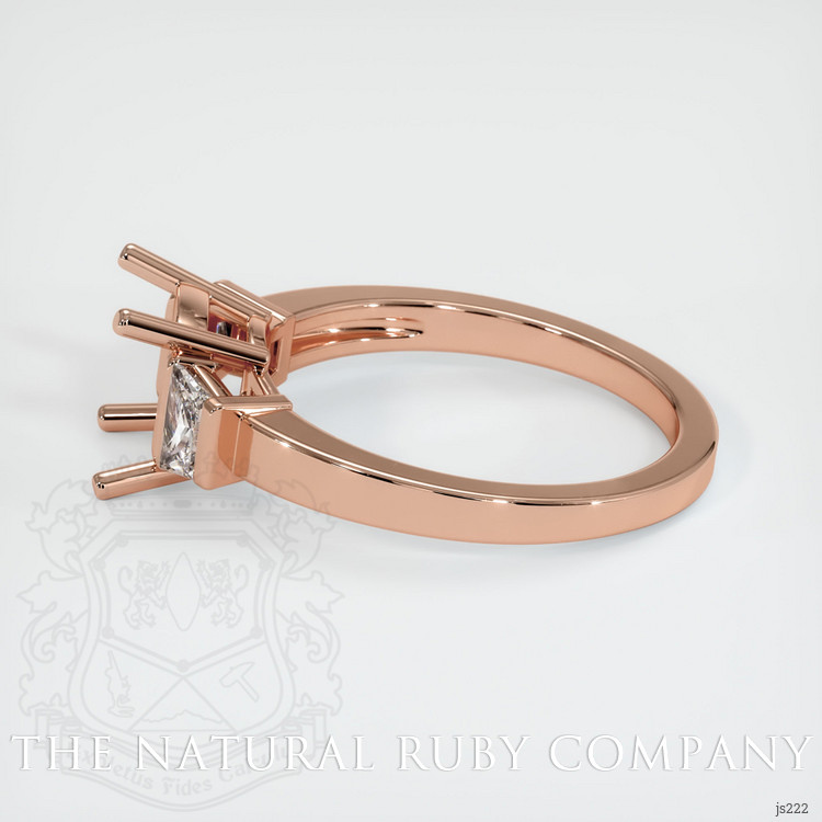 14K Rose Gold Three Stone Ring Setting