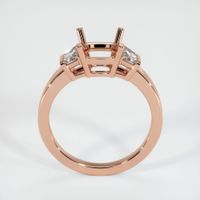 14K Rose Gold Three Stone Ring Setting Image