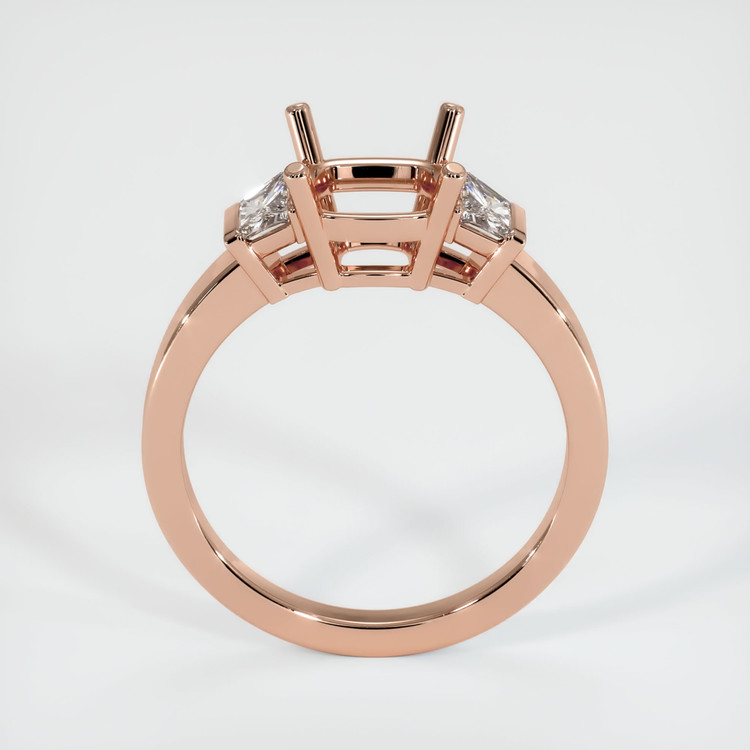 14K Rose Gold Three Stone Ring Setting