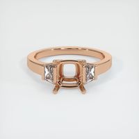 18K Rose Gold Three Stone Ring Setting Image