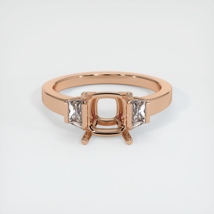 18K Rose Gold Three Stone Ring Setting