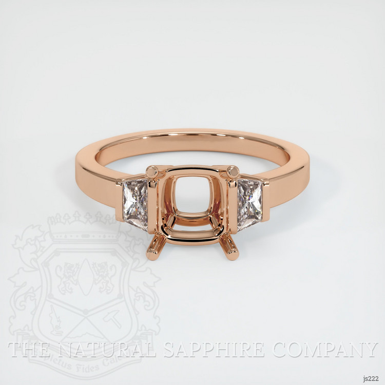 18K Rose Gold Three Stone Ring Setting
