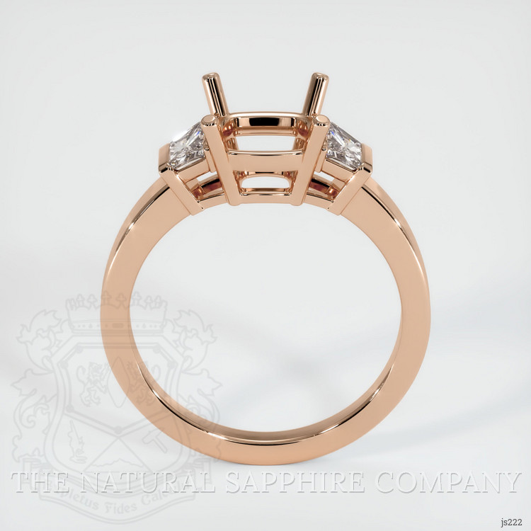 18K Rose Gold Three Stone Ring Setting
