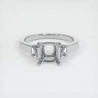 14K White Gold Three Stone Ring Setting Image