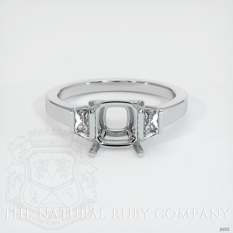 14K White Gold Three Stone Ring Setting