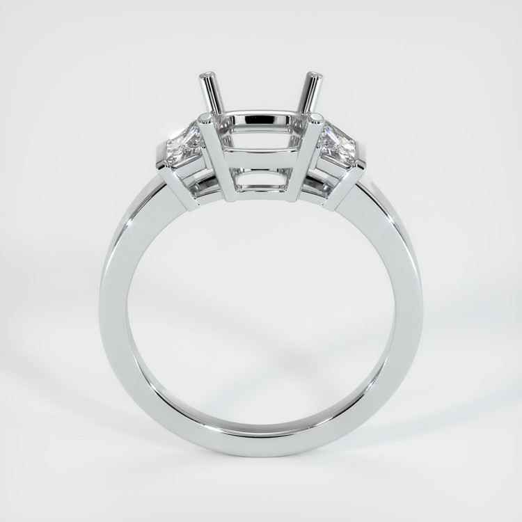 14K White Gold Three Stone Ring Setting