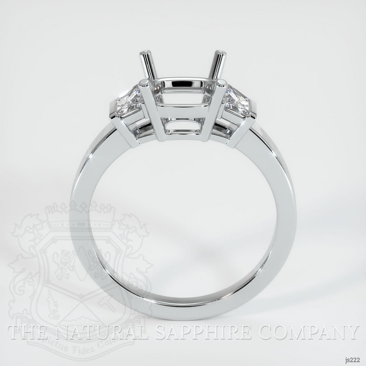 14K White Gold Three Stone Ring Setting