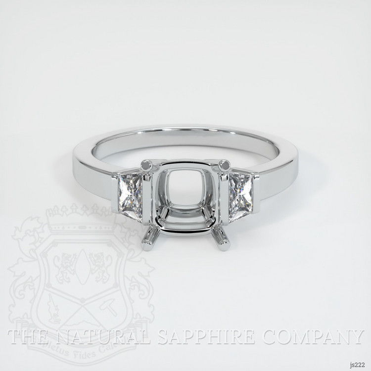 18K White Gold Three Stone Ring Setting