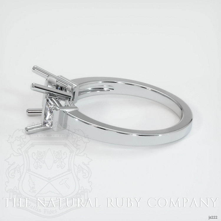 18K White Gold Three Stone Ring Setting