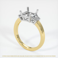 14K White & Yellow Three Stone Ring Setting Image