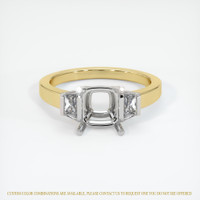 14K White & Yellow Three Stone Ring Setting Image