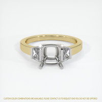 14K White & Yellow Three Stone Ring Setting Image