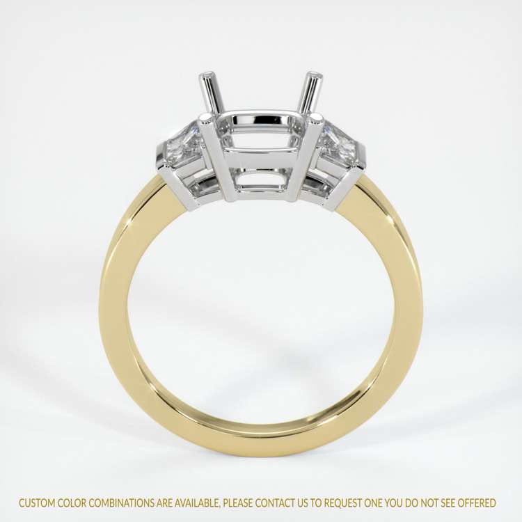 18K White & Yellow Three Stone Ring Setting