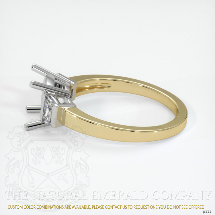 18K White & Yellow Three Stone Ring Setting