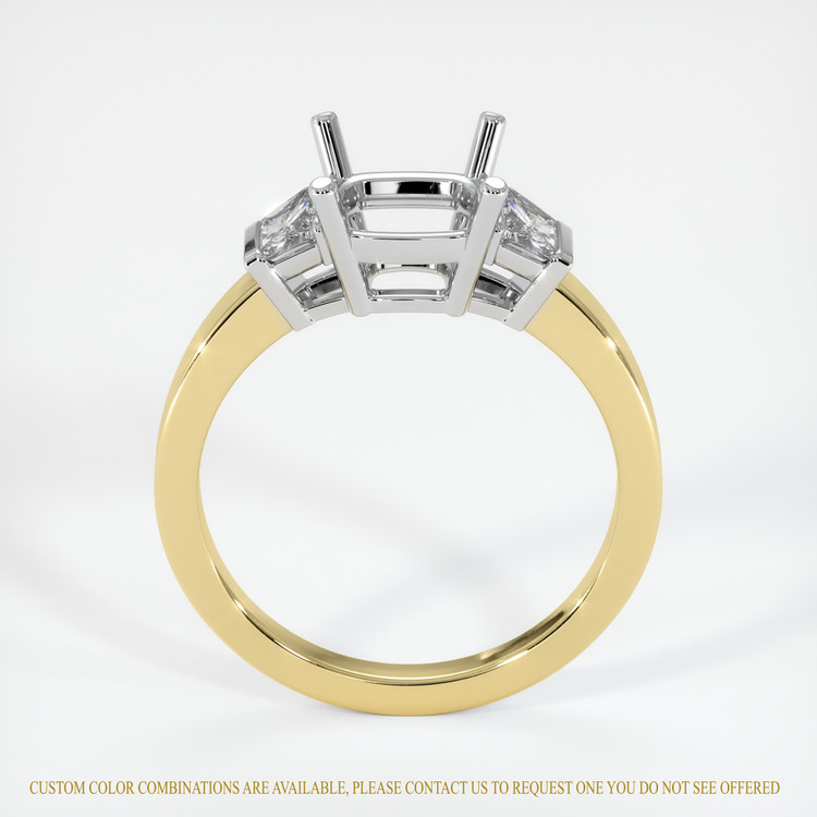 18K White & Yellow Three Stone Ring Setting