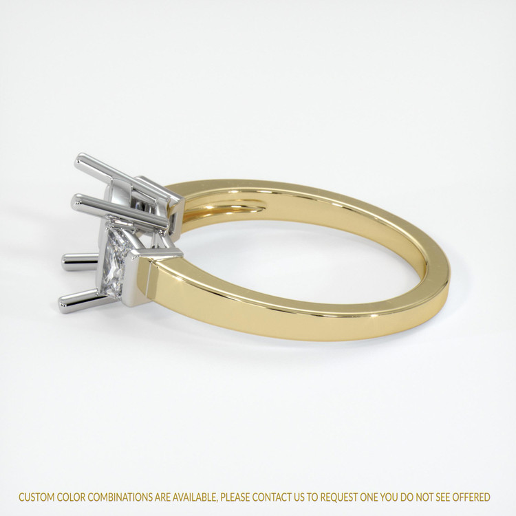 18K White & Yellow Three Stone Ring Setting