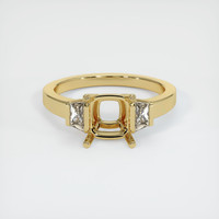 10K Yellow Gold Three Stone Ring Setting Image