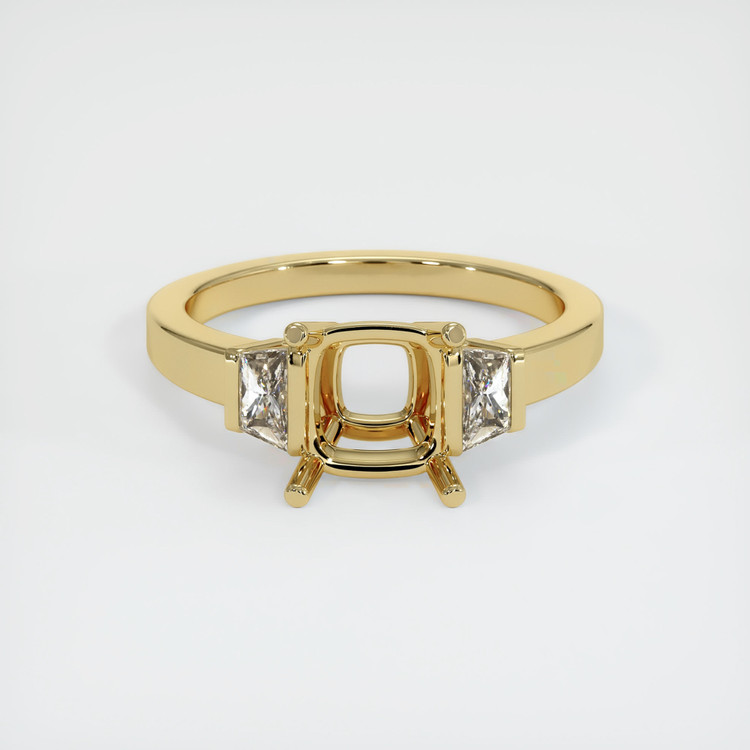 10K Yellow Gold Three Stone Ring Setting
