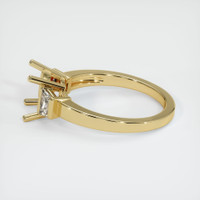 10K Yellow Gold Three Stone Ring Setting Image