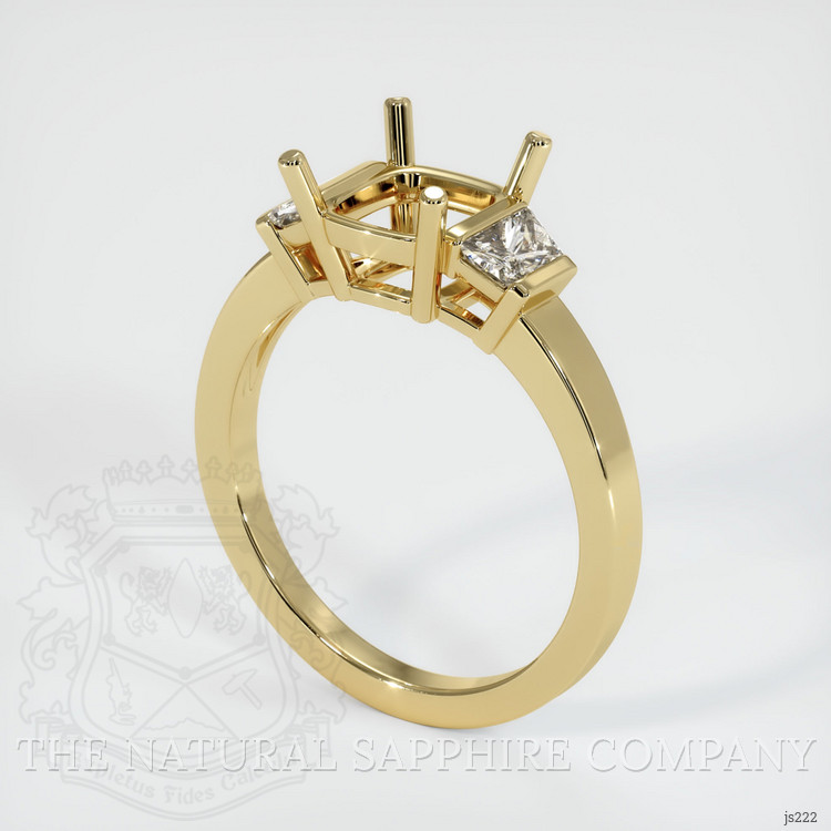 14K Yellow Gold Three Stone Ring Setting
