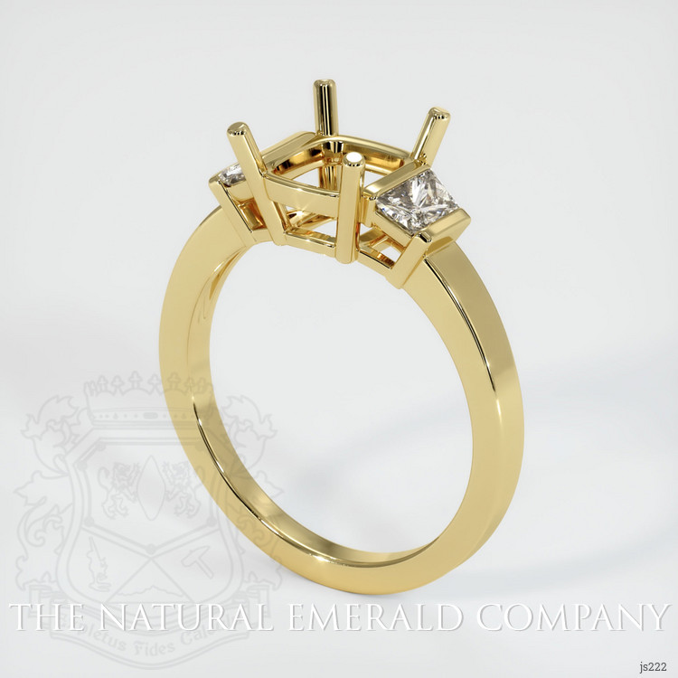 Three Stone Emerald Ring 2.07 Ct., 18K Yellow Gold