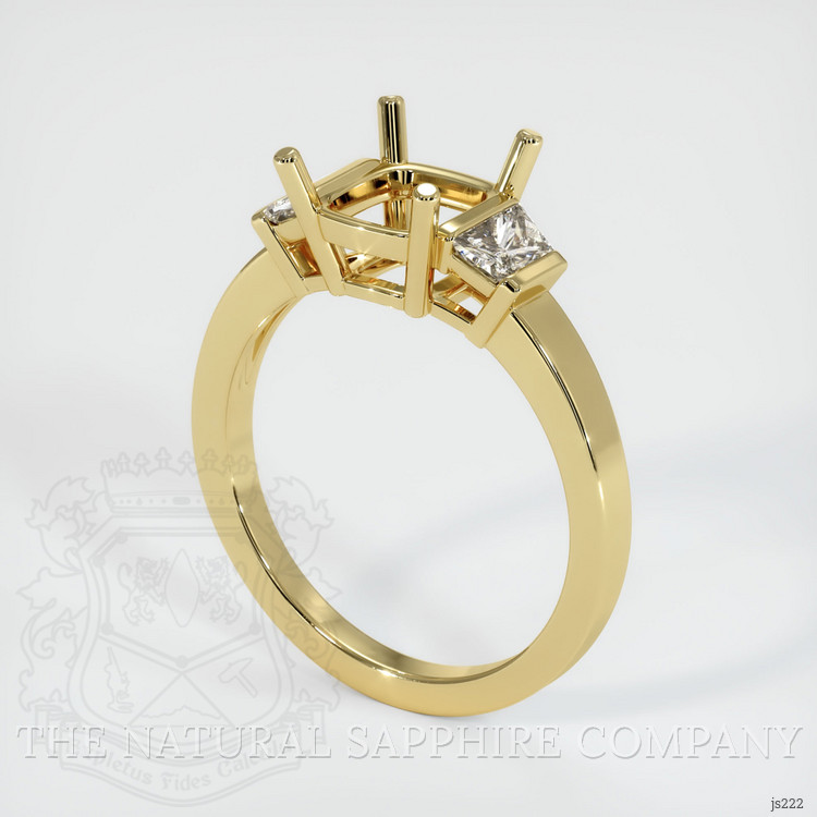 18K Yellow Gold Three Stone Ring Setting