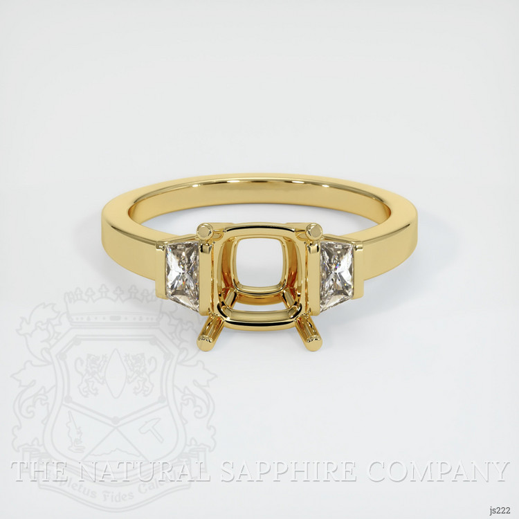 18K Yellow Gold Three Stone Ring Setting