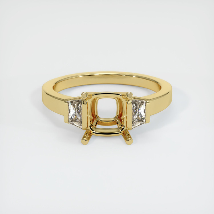 18K Yellow Gold Three Stone Ring Setting