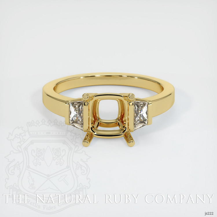 18K Yellow Gold Three Stone Ring Setting